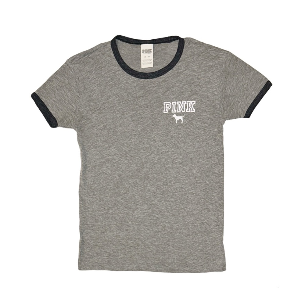 PINK Victoria's Secret Grey Short Sleeve Shirt